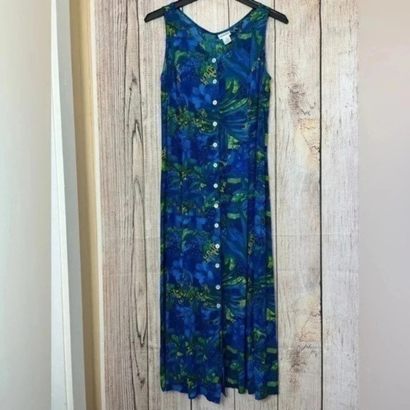 Liz Baker Dresses & Skirts - Vintage Liz Baker Womens Button Up Maxi dress size 14